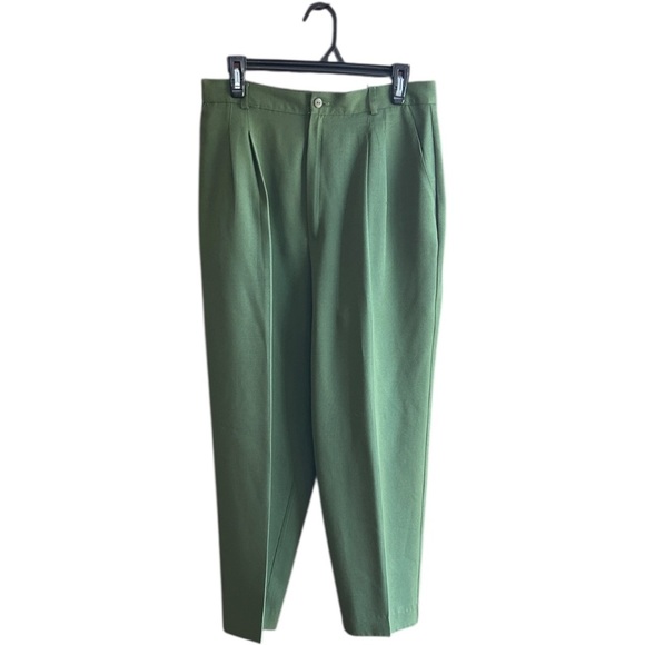 Fundamental Things Pants - Fundamental Things olive green vintage poly rayon trousers Sz 16